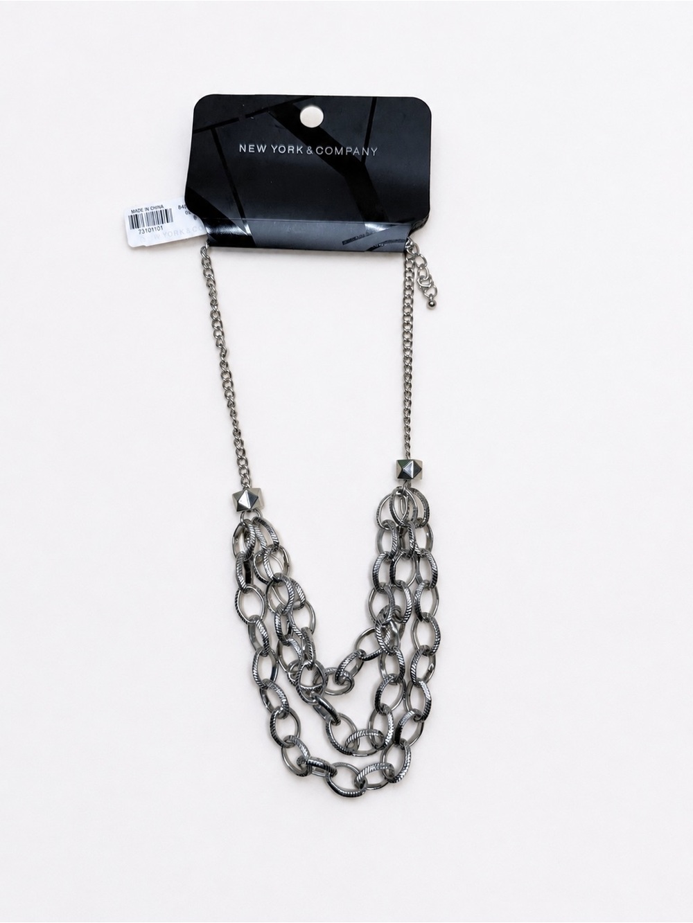 New York & Company Silver Multi-Row Chain Necklace